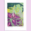 morgane sachetat dessin original œuvre oeuvre originale feutre coleus coléus fleur plante fond rose