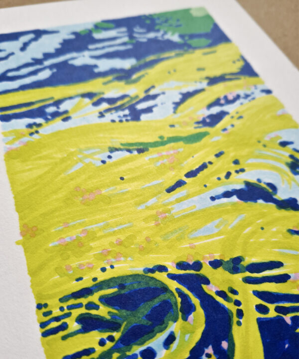 morgane sachetat dessin au feutre oeuvre œuvre originale algues macrophytes besançon rivière doubs
