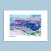 montagne La gravela meije dessin feutre morgane sachetat fond bleu gris
